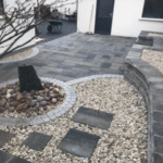 Concrete slabs on stones