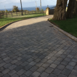 Angled drive way